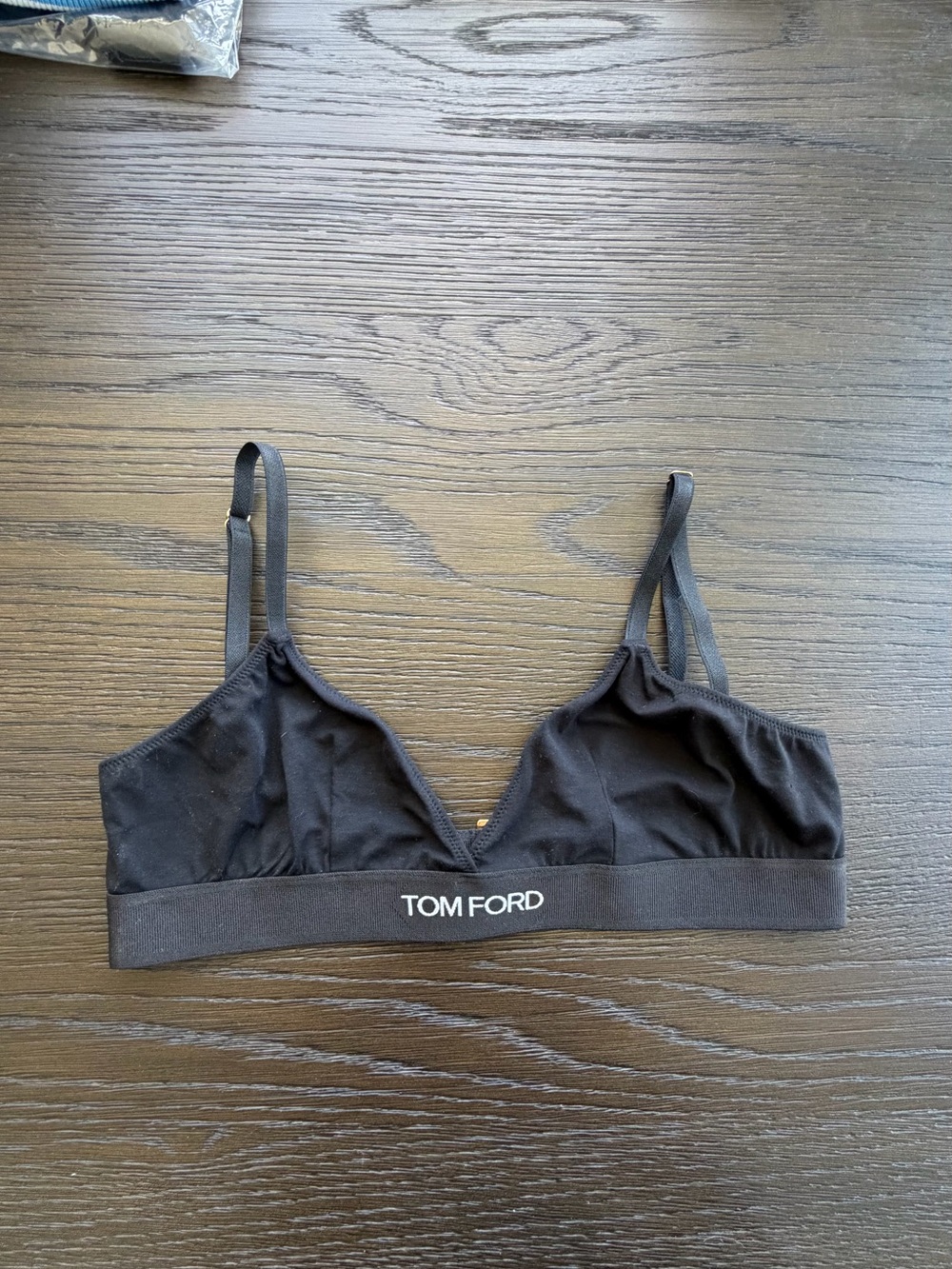Authentic Tom Ford Black Logo Elastic Bralette